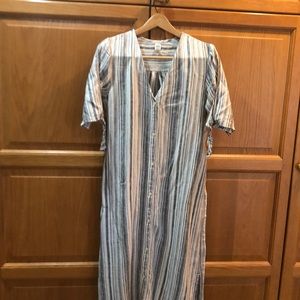 GAP Linen Blue and White Striped Summer Dress